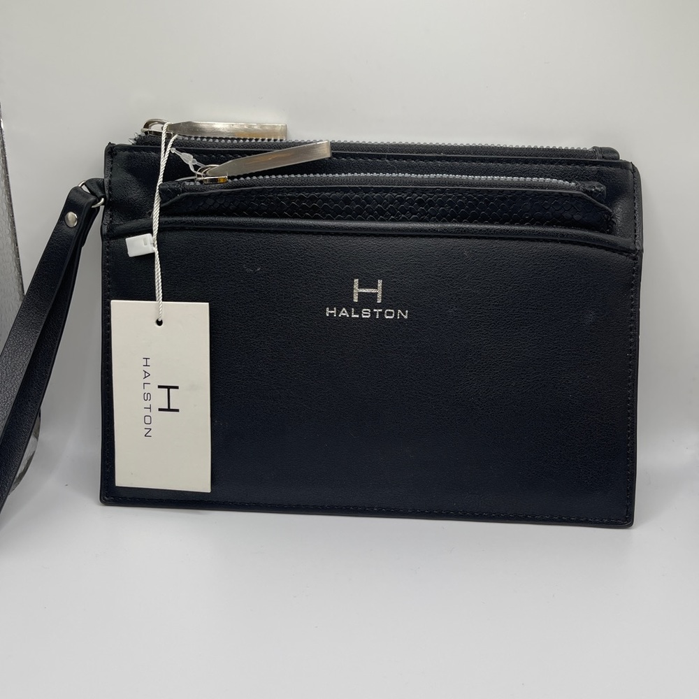H Halston two pouch wristlet